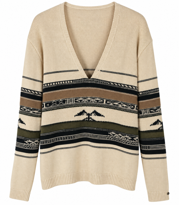 Knitted V-Neck Pullover