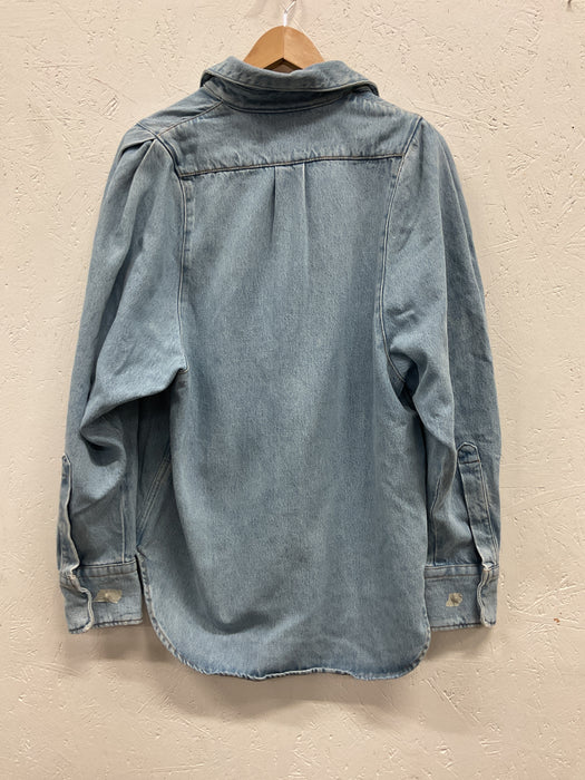 Puff Sleeve Denim Shirt