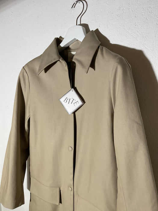 Collar Coat with Side Slit