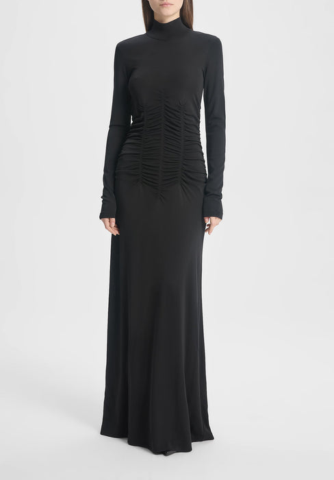 High Neck Ruche Dress