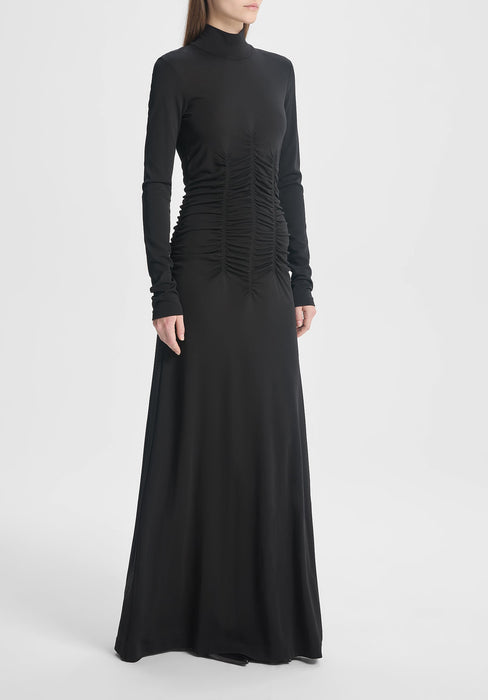 High Neck Ruche Dress