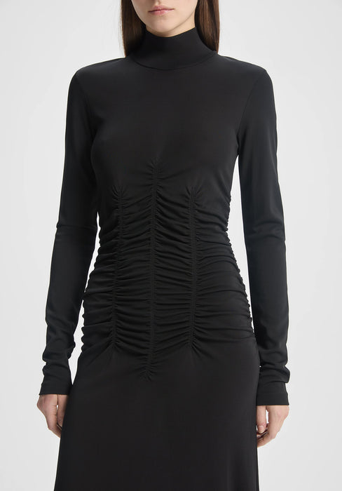 High Neck Ruche Dress