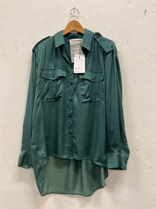 Military Silk Shirt Green