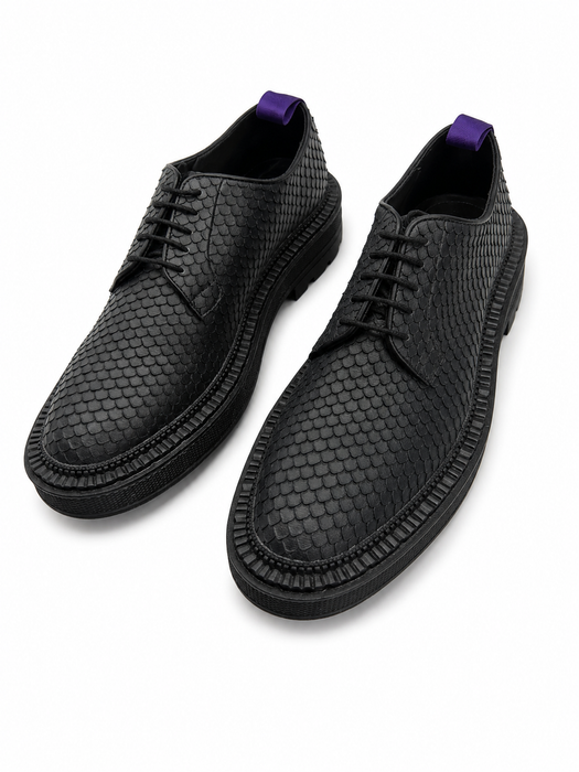 Snake Effect Leather Grey