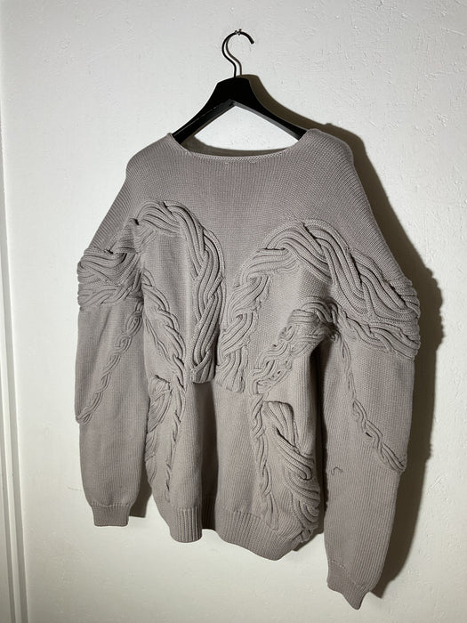 Knitted Cut Out Cable Wool Sweater
