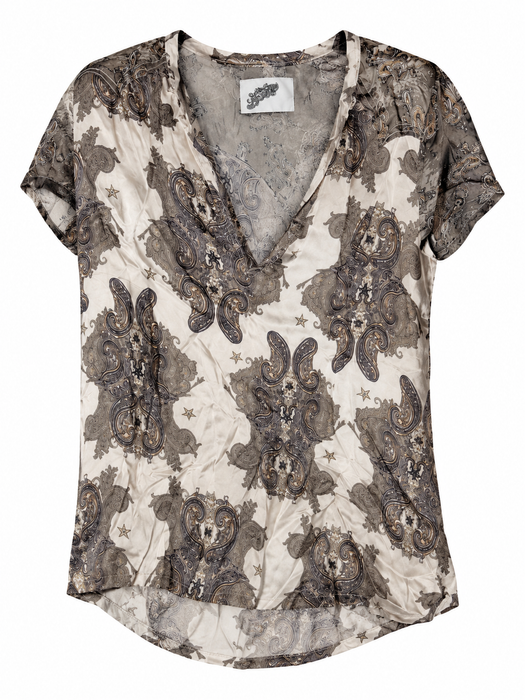 Short Sleeve V-Neck Blouse