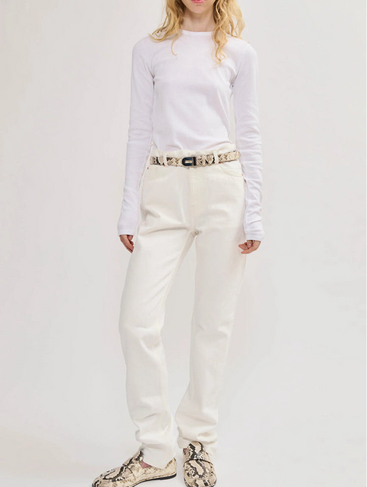 Straight Long Jeans White