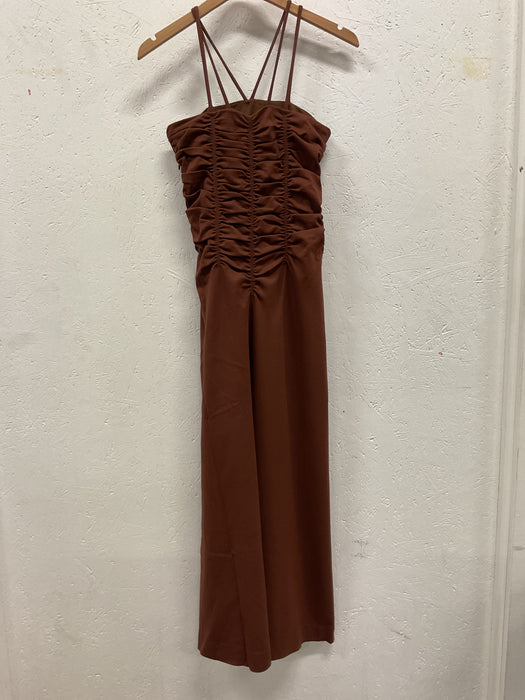 Brown Ruched Dress