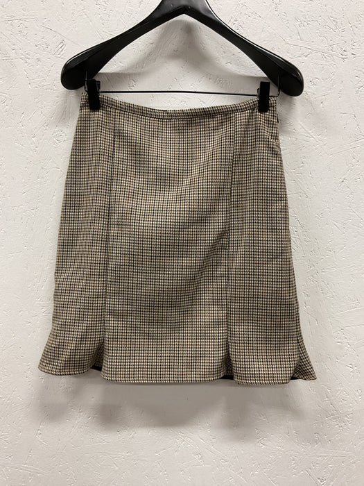 Arista Flared Checked Wool Skirt