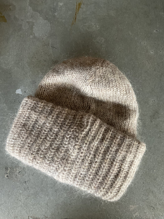 Mohair beanie beige melange