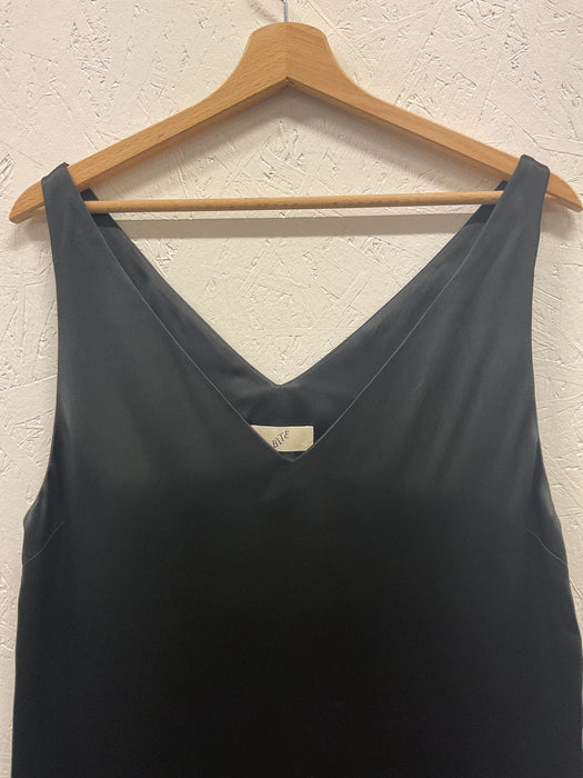 Sleeveless V Silk Dress