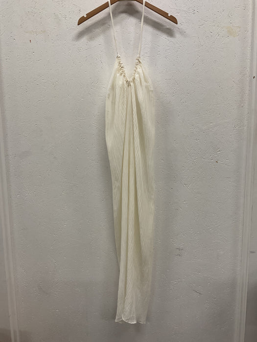 Halterneck Cotton/Silk Crepe Dress