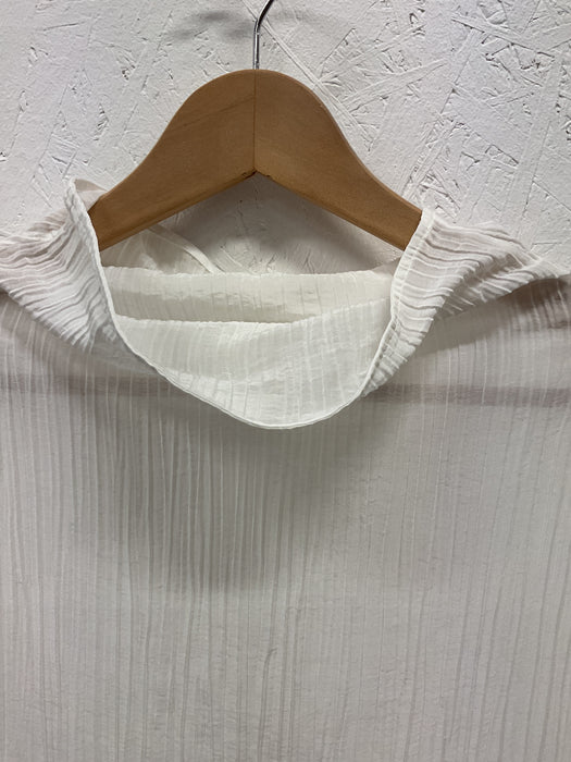Parchment Textured High Collar Dress