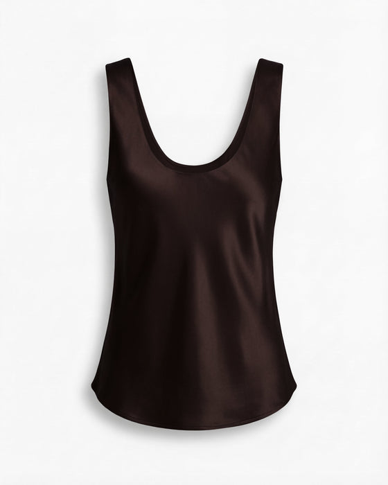Carla Satin Top Brown