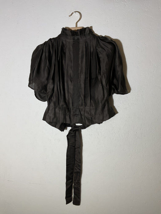 Backless Peasant Silk Top