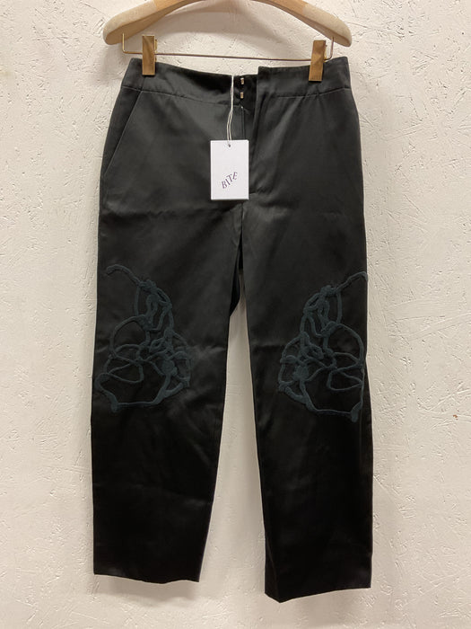 Silk/Cotton Trousers with Embroidery