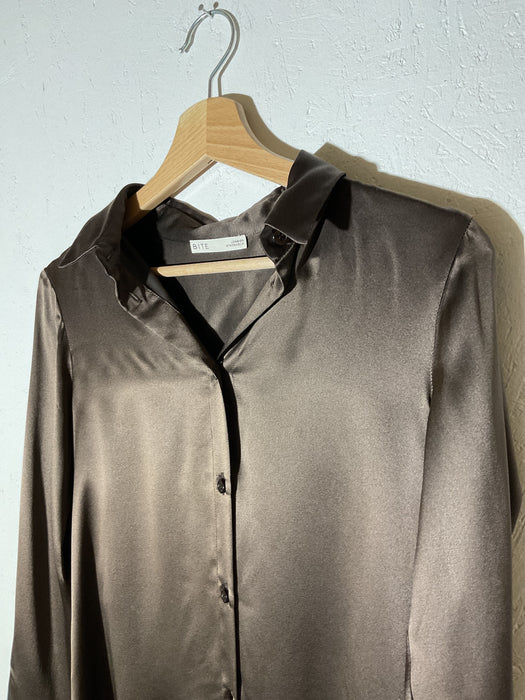 Deep Brown Silk Shirt