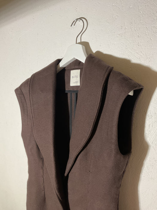Brown Fitted Vest Coat