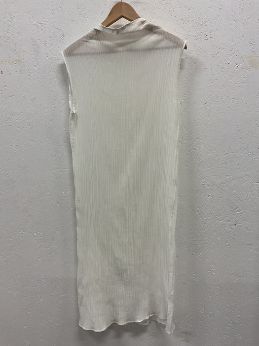 Parchment Textured High Collar Dress