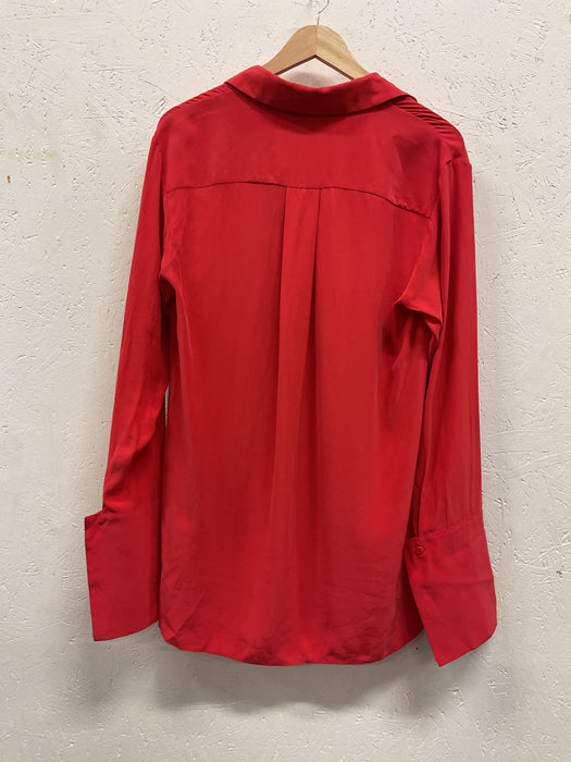 Red Sandwashed Silk Shirt