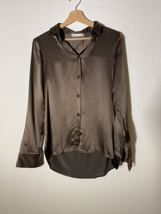 Deep Brown Silk Shirt