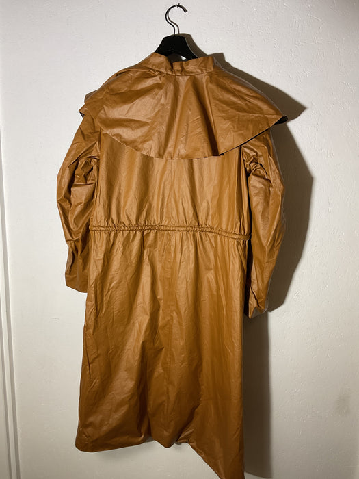 Curved Sleeve Waxed Cotton Coat