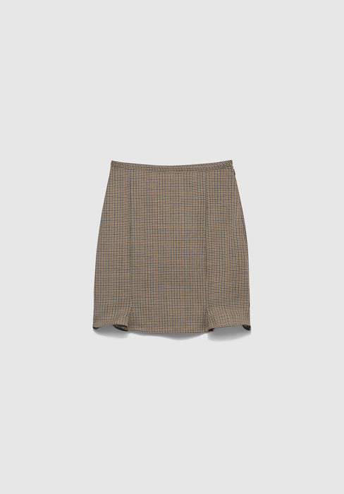 Arista Flared Checked Skirt