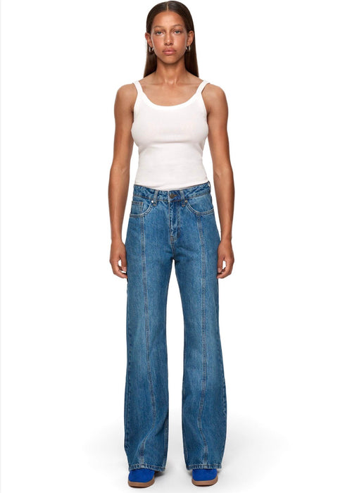 High Waist Flared Denim
