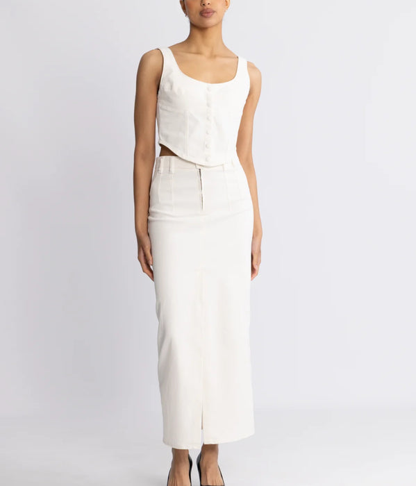 Mirella Denim Skirt White