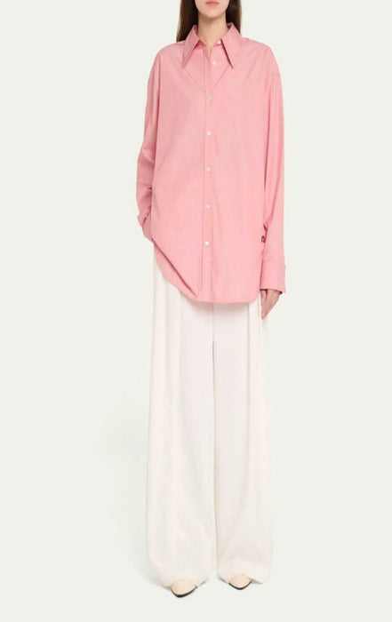 Pointy collar shirt red/white
