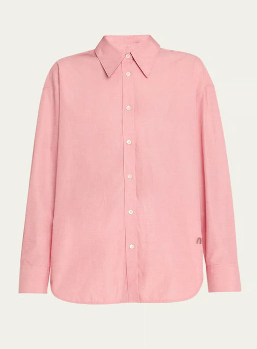 Pointy collar shirt red/white