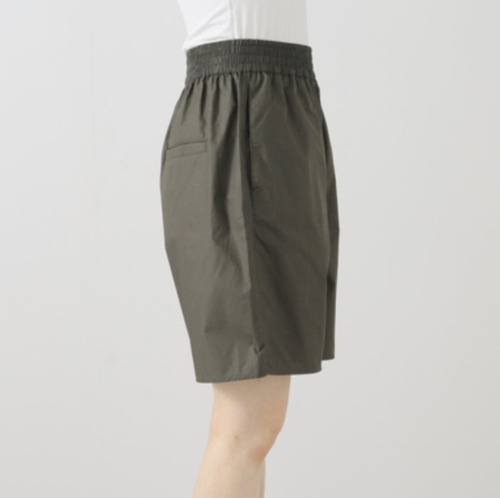 Relaxed poplin shorts khaki/green