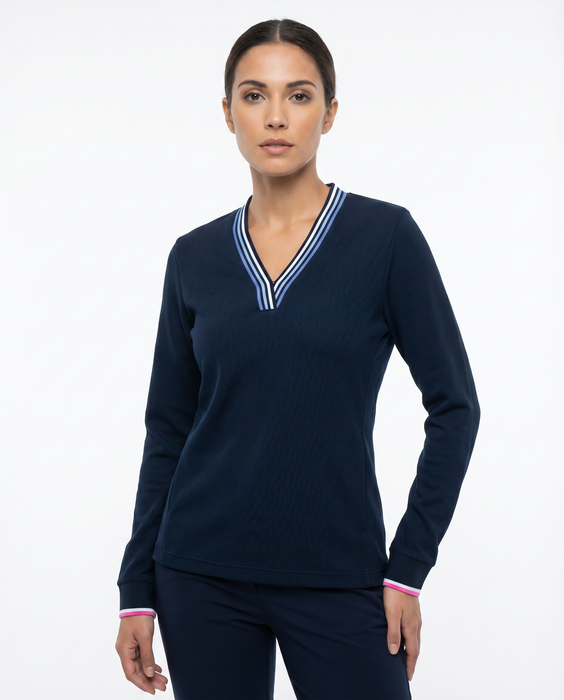 Stripe Polo Long Sleeve