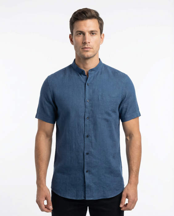 Linen Shirt Without Collar