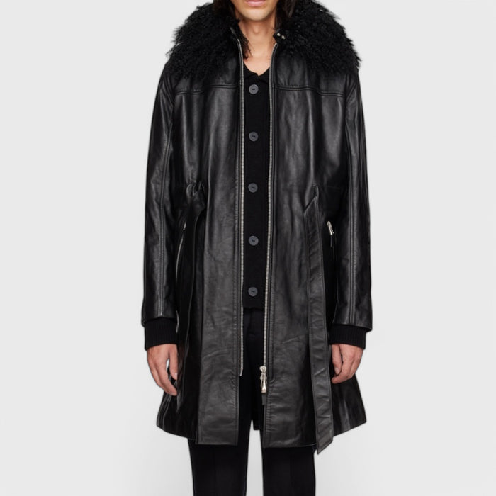 Monroe Black Long Leather Jacket
