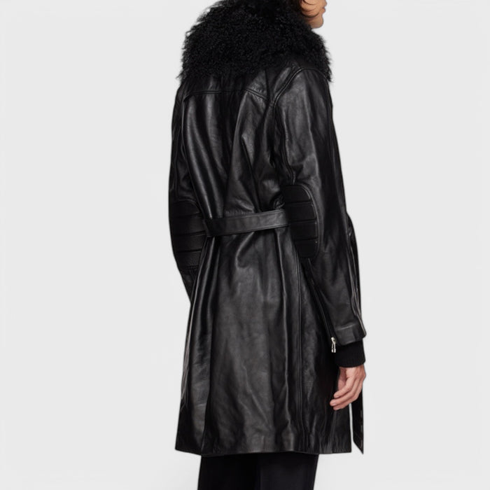 Monroe Black Long Leather Jacket