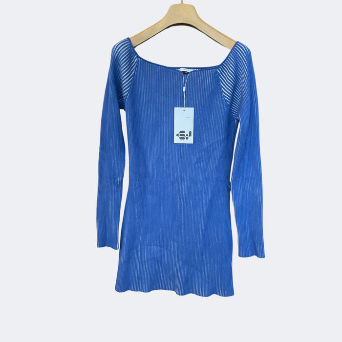 Ribbed Dress Dark Blue
