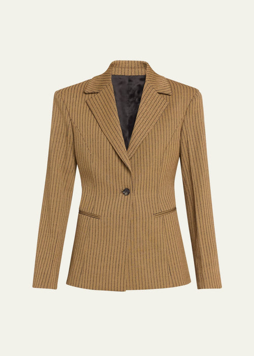 Hourglass blazer beige pinstripe