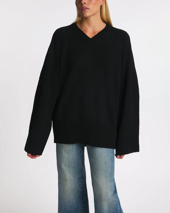 V-Neck Cashmere Sweater black