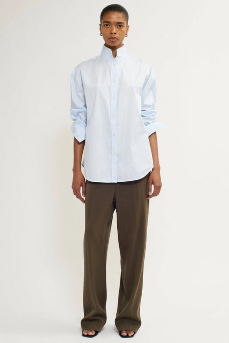 Stand up collar shirt light blue