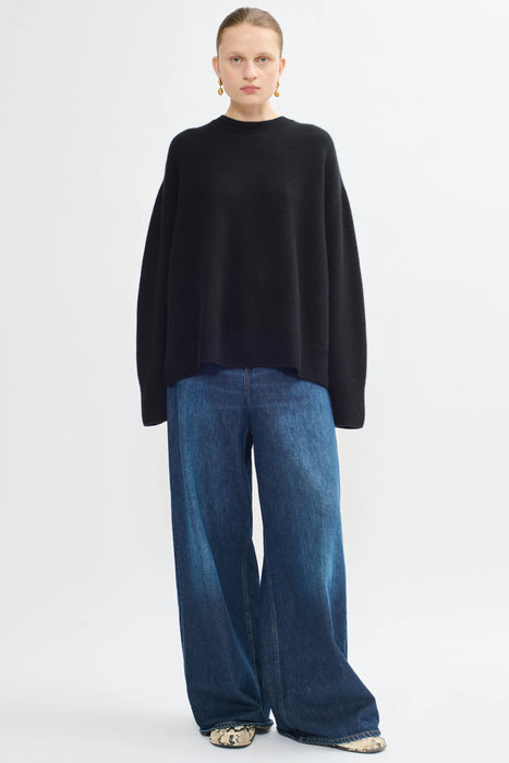 Cashmere crewneck sweater black