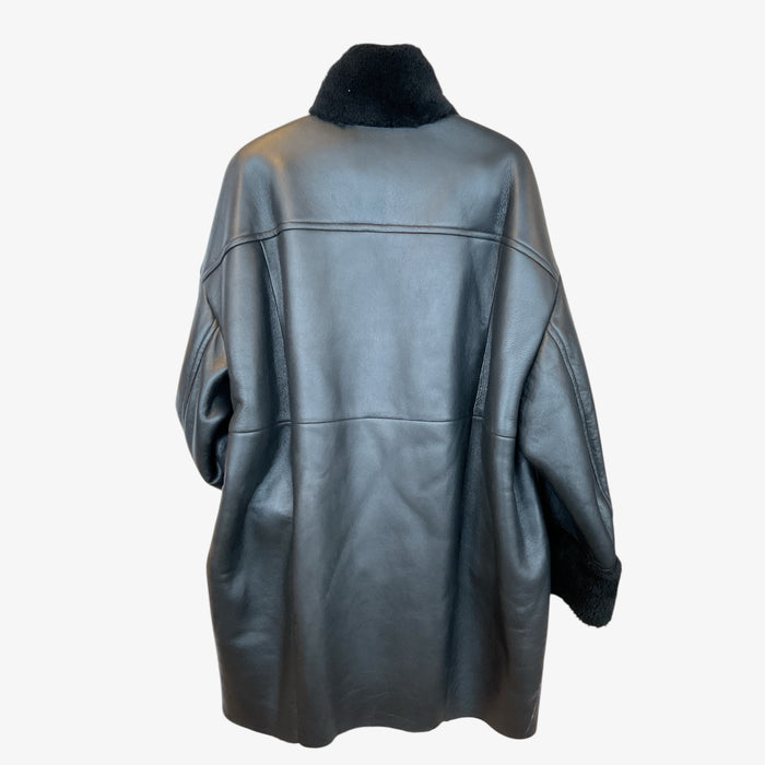 Short sherling coat black