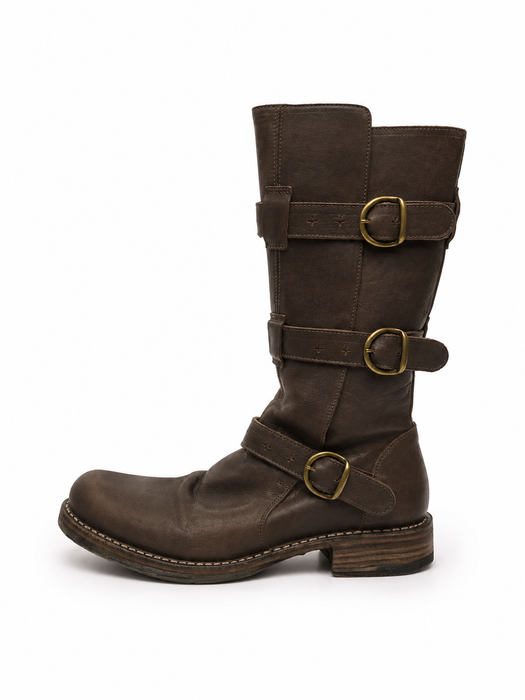 7040 Ebony Leather Boots