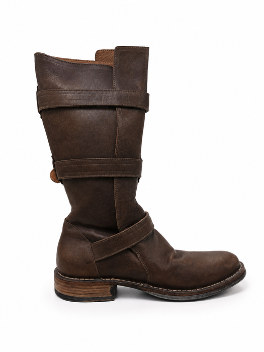 7040 Ebony Leather Boots