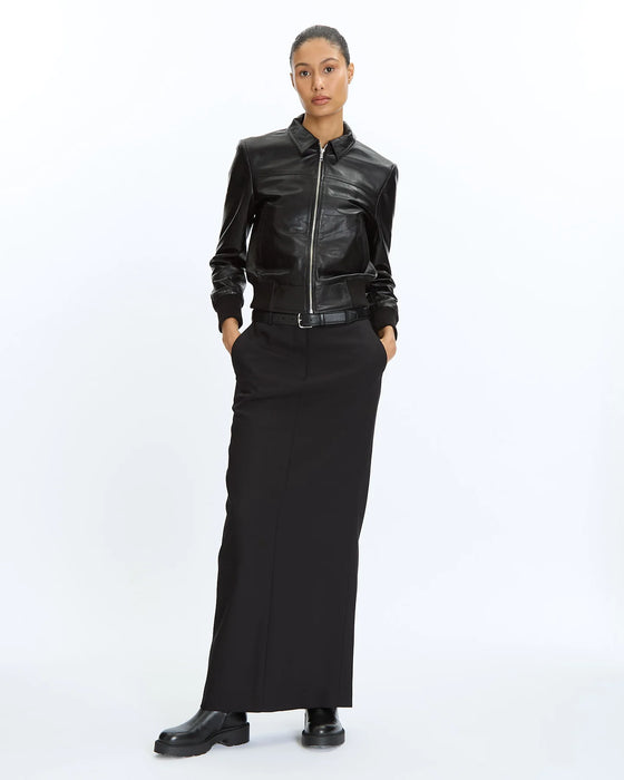 Tailored maxi skirt black