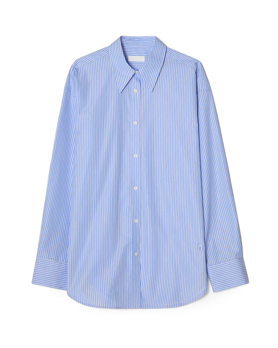 Relaxed-fit pinstripe poplin shirt blue/white