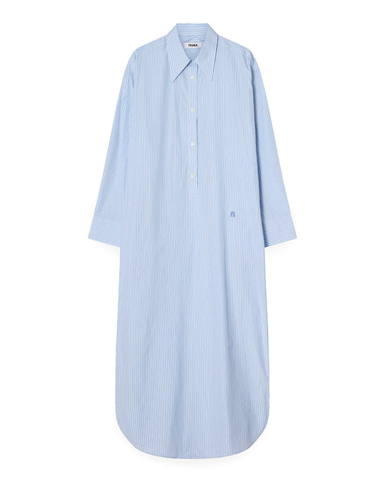 Maxi shirt dress blue stripe