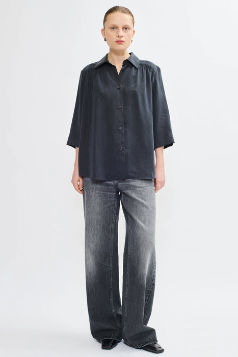 Flowy 3/4 sleeve shirt black