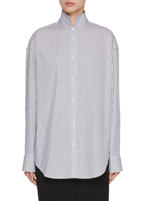 Stand up collar shirt black/white
