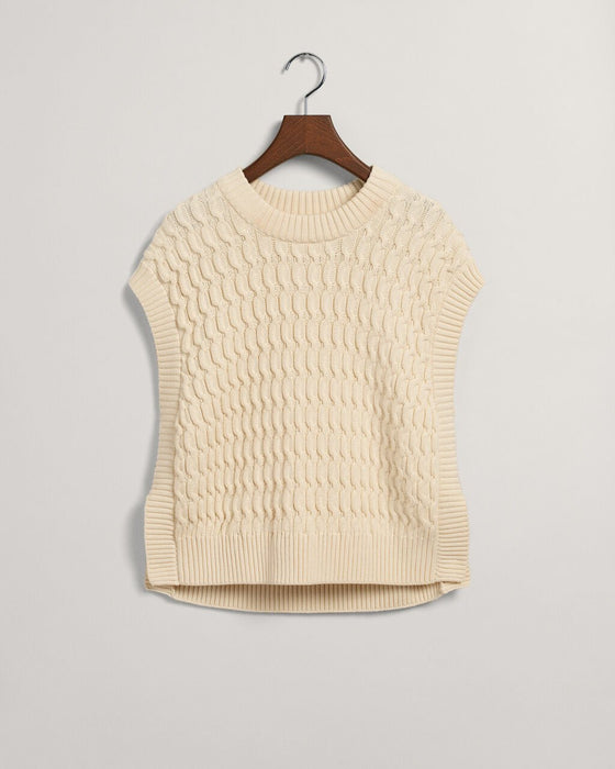Cotton Texture Crewneck Vest